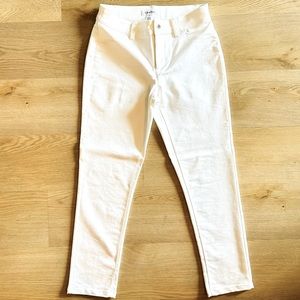 Calvin Klein Straight Leg Pants Ankle Cut Stretch Size 4 White